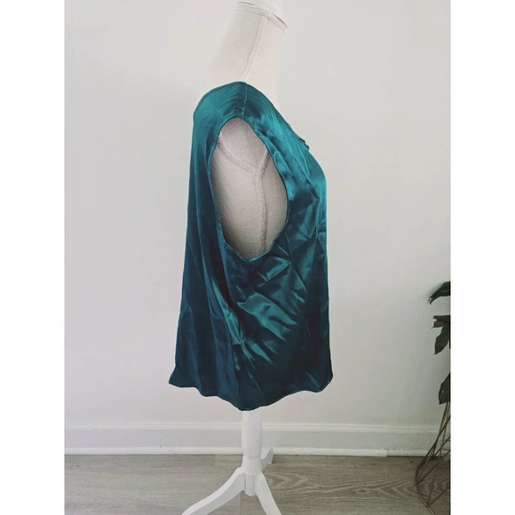 Victorias Secret Country Satin Silky Monogram Emerald Green Tank Top Camisole L - Picture 8 of 13